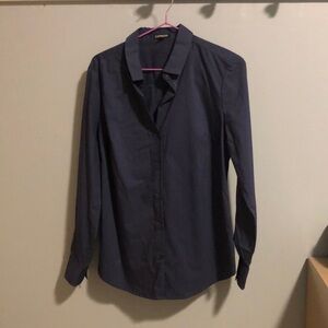 Express Navy Button Down Shirt. Women. Navy